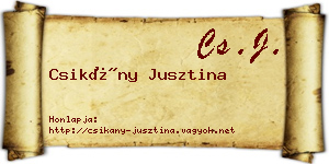 Csikány Jusztina névjegykártya